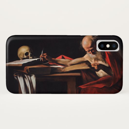 Coques Case-Mate iPhone Écriture de Saint Jérôme (par Caravaggio) (Dos (Horizontal))