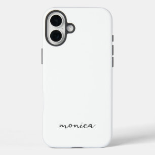 Coques iPhone 16 Plus Écriture manuscrite minimaliste moderne blanc