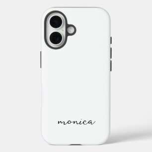 Coques iPhone 16 Écriture manuscrite minimaliste moderne blanc