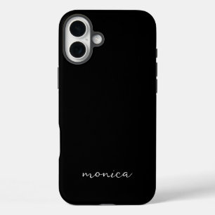 Coques iPhone 16 Plus Écriture Manuscrite Minimaliste Moderne Noir