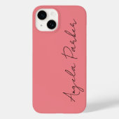 Coques Case-Mate iPhone Écriture manuscrite Nom professionnel simple rose (Verso)