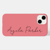 Coques Case-Mate iPhone Écriture manuscrite Nom professionnel simple rose (Verso (horizontal))