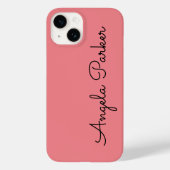 Coques Case-Mate iPhone Écriture manuscrite Nom professionnel simple rose (Verso)