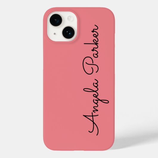 Coques Case-Mate iPhone Écriture manuscrite Nom professionnel simple rose (Verso)