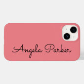 Coques Case-Mate iPhone Écriture manuscrite Nom professionnel simple rose (Verso (horizontal))