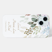 Coques Case-Mate iPhone Ecriture moderne Aquarelle Floral Blanc (Verso (horizontal))