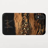 Coques Case-Mate iPhone Écriture moderne en cuivre monogrammée (Dos (Horizontal))