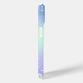 Coques Case-Mate iPhone Écriture Monogramme Paillettes Bleu Violet Tendanc (Verso / Droite)