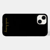 Coques Case-Mate iPhone Écriture noire et or | Monogramme moderne élégant (Verso (horizontal))