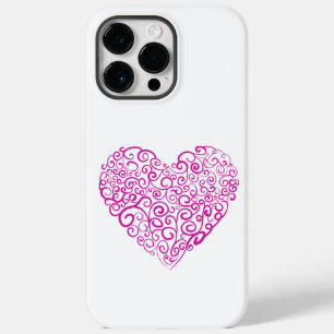 Coque Pour Pour iPhone 14 Pro Max Écriture spirale coeur rose pour la Saint Valentin
