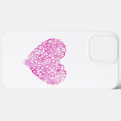 Coques Case-Mate iPhone Écriture spirale coeur rose pour la Saint Valentin (Verso (horizontal))