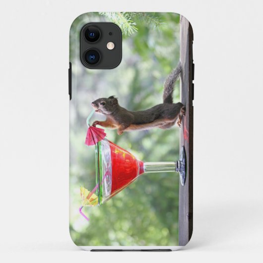 Coques Case-Mate iPhone Écureuil buvant un cocktail à l'heure heureuse (Dos)