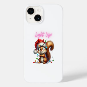 Coque Pour iPhone 14 Écureuil de Noël avec la carte Festive
