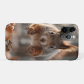 Coques Case-Mate iPhone Écureuil roux bondissant dans une forêt gelée (Dos (Horizontal))