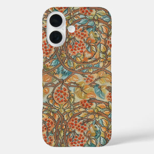 Coques iPhone 16 Écureuils & Blackberries, Design victorien antique