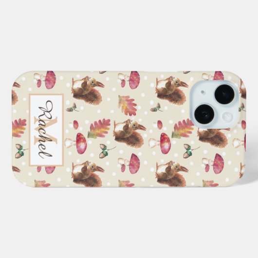 Coques Case-Mate iPhone Écureuils et tabourets Motif d'automne personnalis (Verso (horizontal))