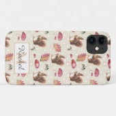 Coques Case-Mate iPhone Écureuils et tabourets Motif d'automne personnalis (Dos (Horizontal))