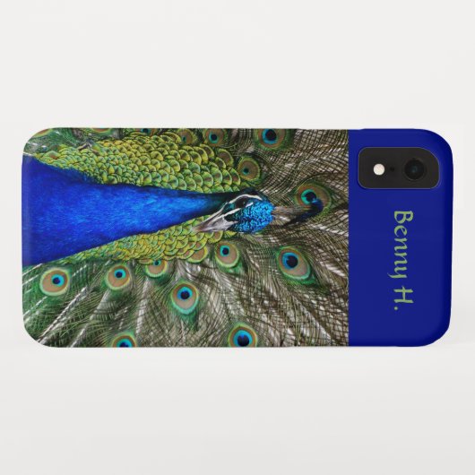 Coques Case-Mate iPhone Editable Proud Peacock Blues et Greens (Dos (Horizontal))