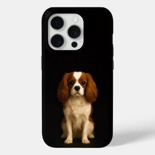 Coque iPhone 15 Pro Édition Luxe Noir Cavalier Spaniel iPhone 15 Pro M
