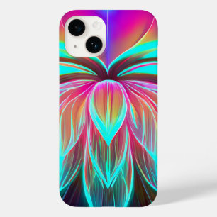 Coque Pour iPhone 14 EDM Neon Laser Lights Lotus Flower Éveil