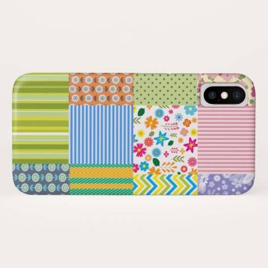 Coques Case-Mate iPhone Édredon de patchwork (Dos (Horizontal))