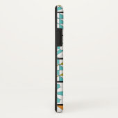 Coques Case-Mate iPhone Édredon moderne d'échantillonneur de turquoise (Dos/Droite)