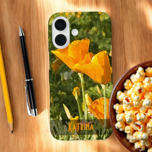 Coques iPhone 16 Effet brosse sèche Californie Photo Poppy personna