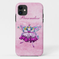 Effet de bijou imprimé par fée rose mignonne de