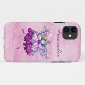 Coques Case-Mate iPhone Effet de bijou imprimé par fée rose mignonne de (Dos (Horizontal))