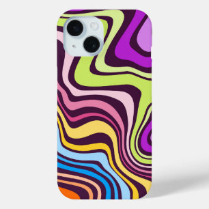 Coque Pour iPhone 15 Effet de marbrure de peinture liquide