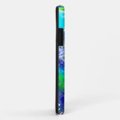 Coques Case-Mate iPhone Effet de peinture à l'aide d'un fluide bleu et ver (Dos/Droite)