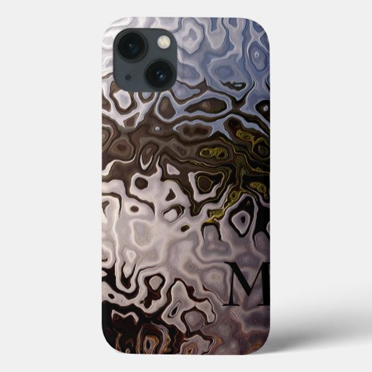 Coques Case-Mate iPhone Effet de Snakeskin Brown Monogrammé (Verso)