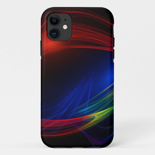 Coques Case-Mate iPhone Effet de tourbillon bleu rouge et vert abstrait (Dos)