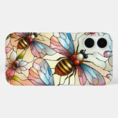 Coques Case-Mate iPhone Effet de vitrail aux abeilles (Verso (horizontal))