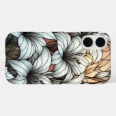 Coques Case-Mate iPhone Effet de vitrail aux lys blancs (Verso (horizontal))