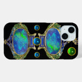COQUES Case-Mate iPhone EFFET OPAL BLEU VERT ABSTRAIT AVEC DES PIERRES À J (Verso (horizontal))