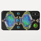 COQUES Case-Mate iPhone EFFET OPAL BLEU VERT ABSTRAIT AVEC DES PIERRES À J (Dos (Horizontal))
