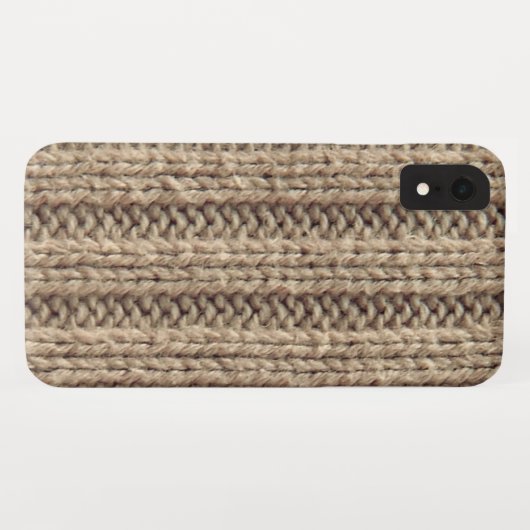 Coques Case-Mate iPhone Effet pull en laine beige  (Dos (Horizontal))