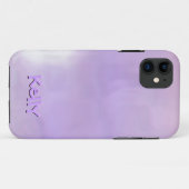 Coques Case-Mate iPhone Effets 3d Texte Arrière - plan tourbé violet et ro (Dos (Horizontal))