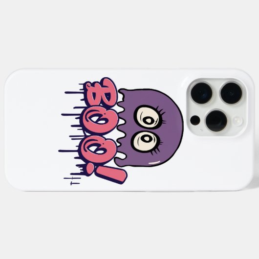 Coques Case-Mate iPhone Effrayant Boo (Verso (horizontal))
