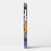 Coques Case-Mate iPhone Éffrayant Chats Citrouilles Violet Motif (Verso / Gauche)