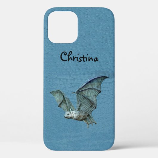 Coques Case-Mate iPhone Éffrayant Flying Blue Bat White Face ailes dispers (Verso)