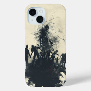 Coque Pour iPhone 15 Éffrayant Halloween Graveyard Zombie Apocalyse