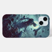 Coques Case-Mate iPhone Éffrayant Halloween Graveyard Zombie Raven Skeleto (Verso (horizontal))