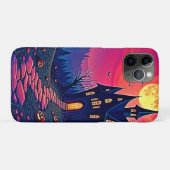 Coques Case-Mate iPhone Éffrayant Halloween Haunted Mansion Art (Dos (Horizontal))