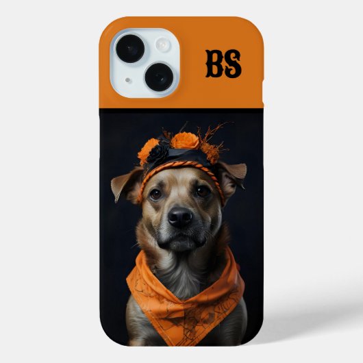 Coques Case-Mate iPhone Éffrayant mignon chien d'Halloween caché (Verso)
