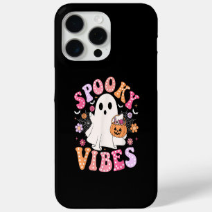 Coque iPhone 15 Pro Max Éffrayant Vibes Ghost Retro Halloween Super