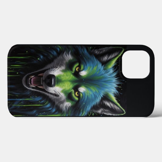 Coques Case-Mate iPhone Effrayant Werewolf teintes néon vert (Verso (horizontal))
