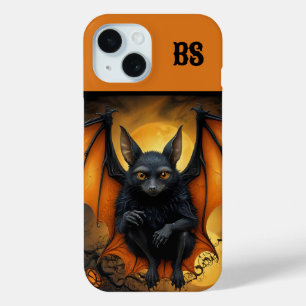 Coque Pour iPhone 15 Éffrayante mignonne chauve-souris d'Halloween cach