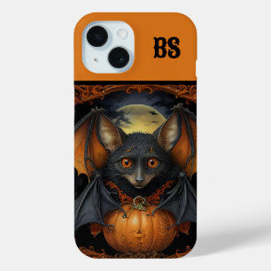 Coque Pour iPhone 15 Éffrayante mignonne chauve-souris d'Halloween cach